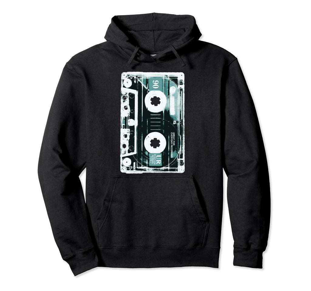 Cassette Tape Audio Music 90S Distressed Hoodie - Minimalist Print Unisex - T-Shirt, Sweatshirt, Hoodie