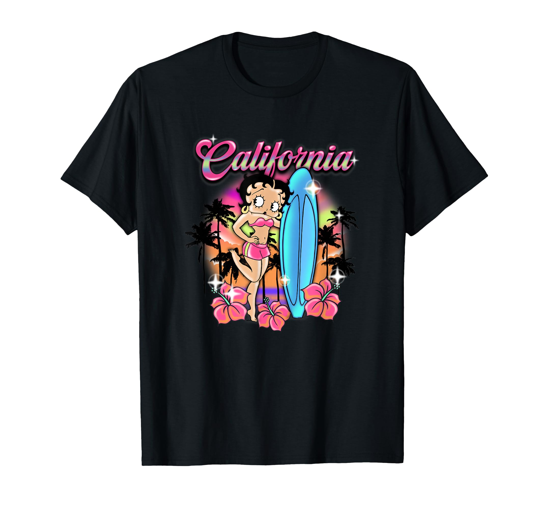 Betty Boop Tropical Neon California Surf T-Shirt - Streetwear Style Unisex - T-Shirt, Sweatshirt, Hoodie