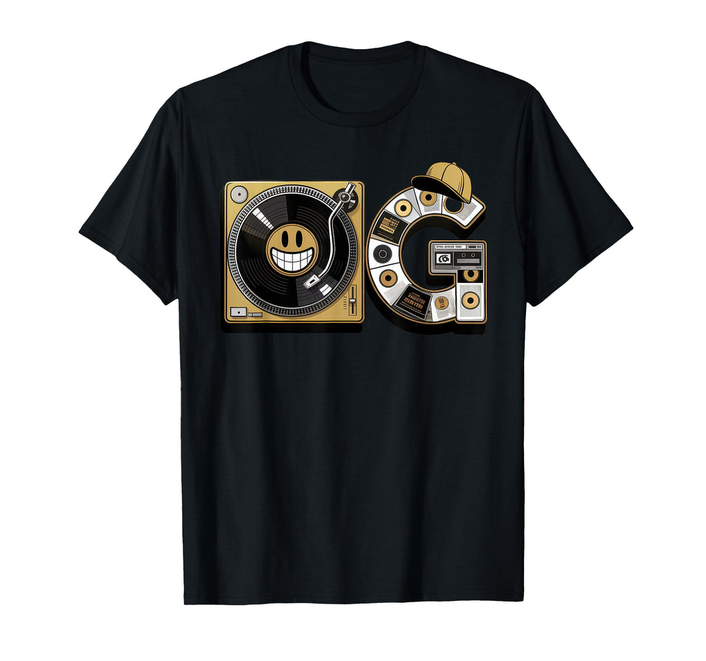 Old School Og Hip Hop Vinyl Cds Tapes T-Shirt - Graphic Print Men Women - T-Shirt, Sweatshirt, Hoodie