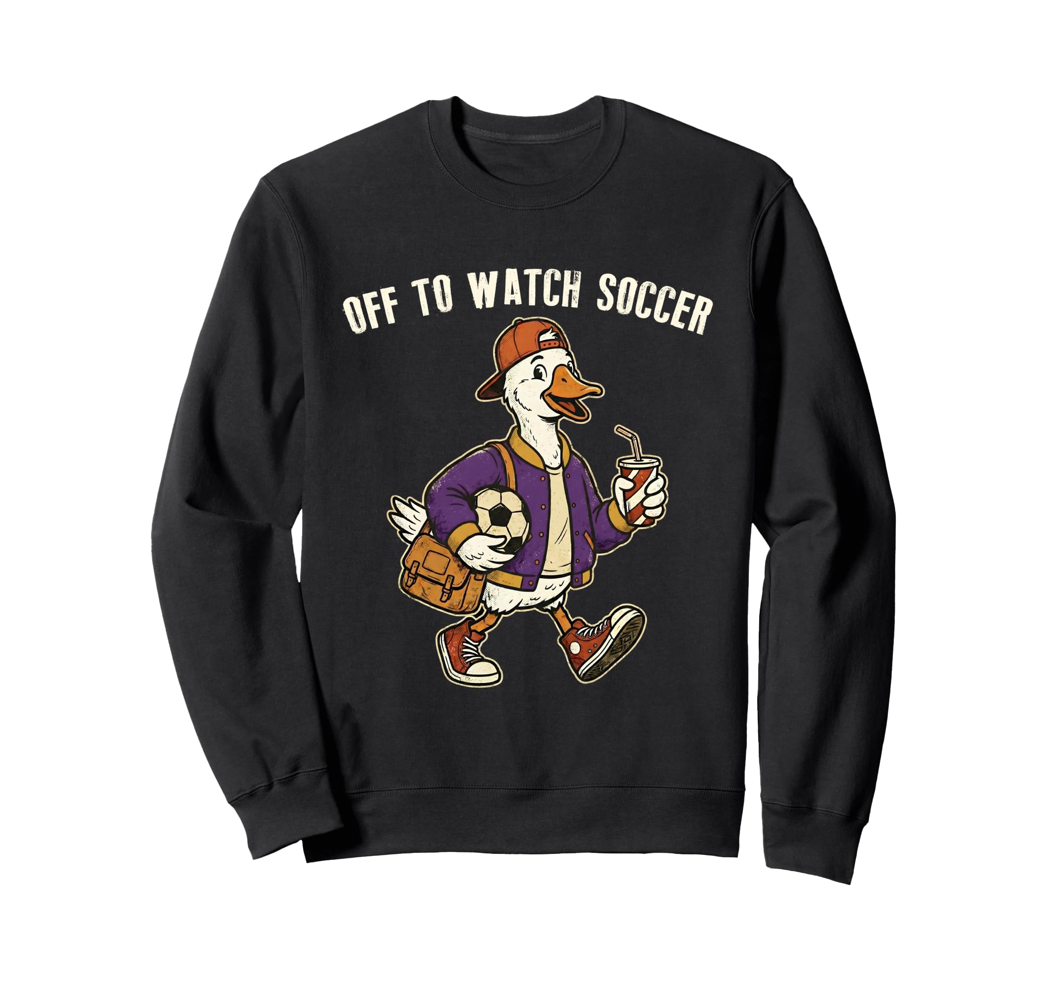 Off To Watch Soccer Funny Duck Sports Sweatshirt - Custom Art Print Unisex - T-Shirt, Sweatshirt, Hoodie