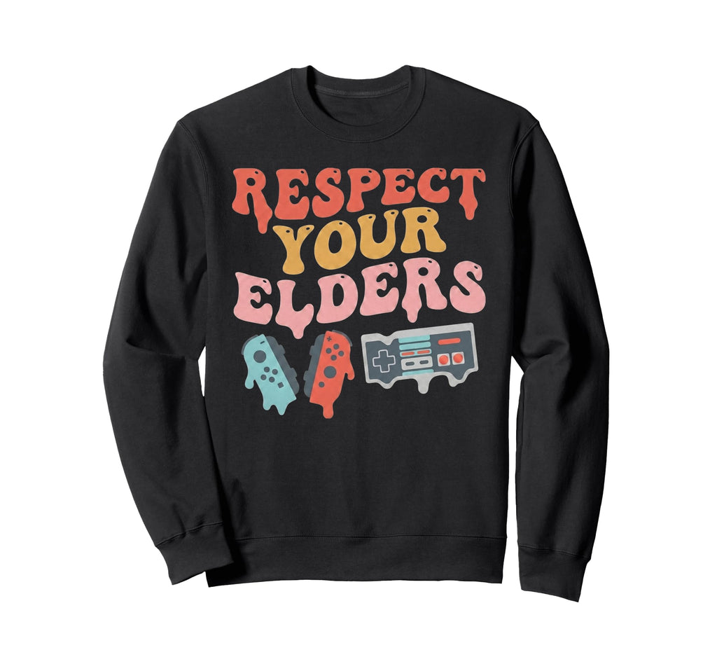 Respect Elders Gaming Control Sweatshirt - Aesthetic Graphic Men Women - T-Shirt, Sweatshirt, Hoodie