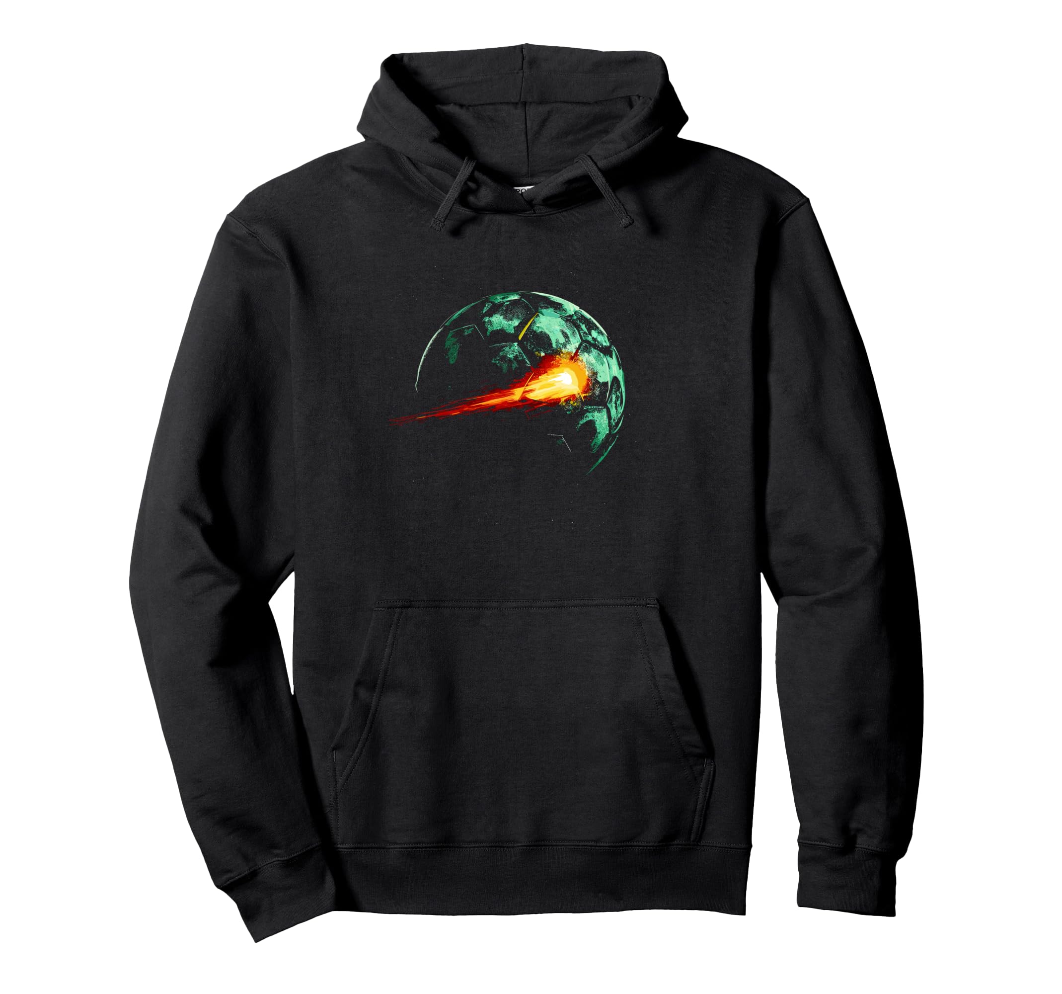 Blazing Soccer Ball Planet Soccer Hoodie - Unique Graphic Men Women - T-Shirt, Sweatshirt, Hoodie