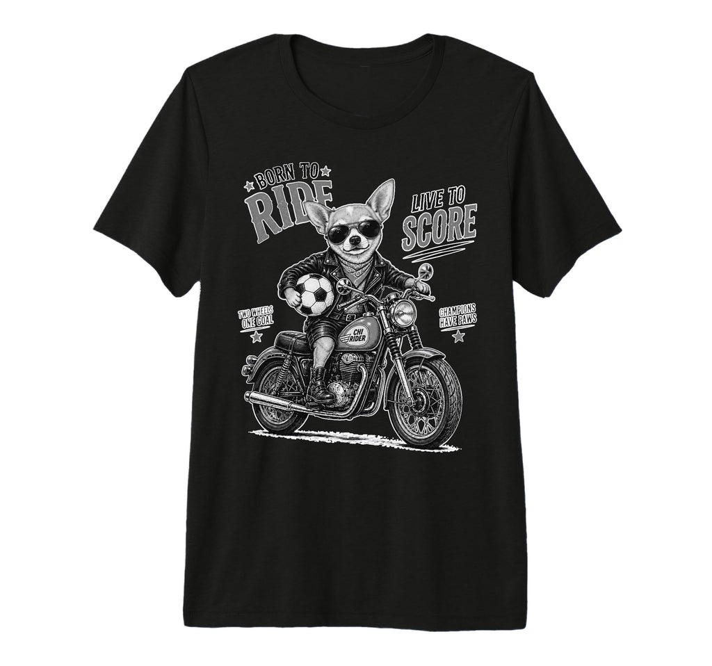 Chihuahua Motorbike Love Footbal Soccer T-Shirt - Streetwear Style Unisex - T-Shirt, Sweatshirt, Hoodie