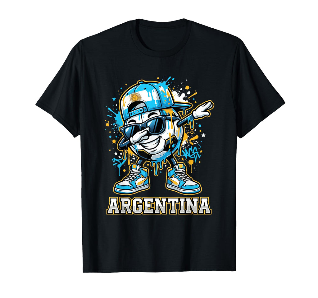 Argentina Dabbing Soccer Ball Graffiti T-Shirt - Graphic Print Men Women - T-Shirt, Sweatshirt, Hoodie