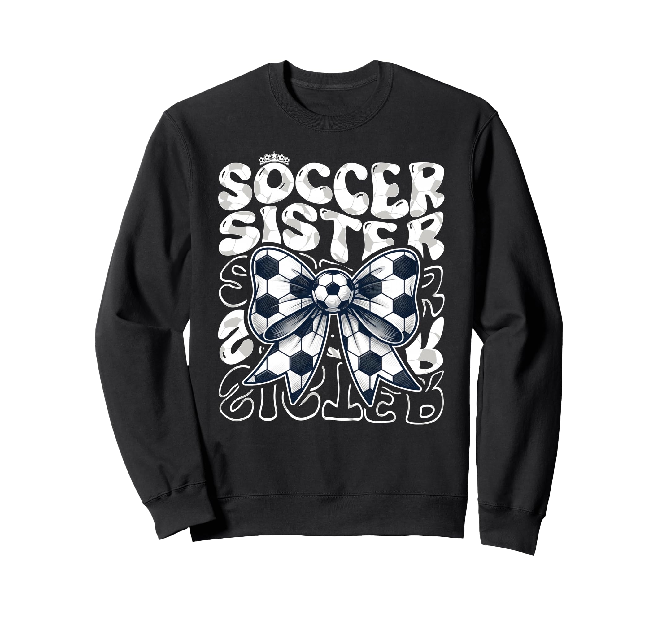 Soccer Sister Fan Coquette Bow Ball Sweatshirt - Custom Art Print Unisex - T-Shirt, Sweatshirt, Hoodie