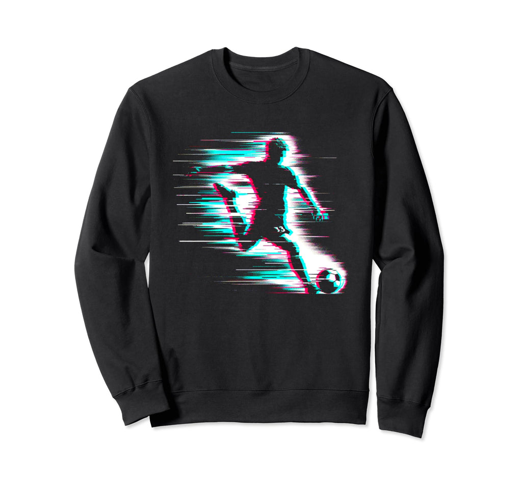 Soccer Player Glitch Soccer Sports Sweatshirt - Aesthetic Graphic Unisex - T-Shirt, Sweatshirt, Hoodie