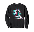 Soccer Player Glitch Soccer Sports Sweatshirt - Aesthetic Graphic Unisex - T-Shirt, Sweatshirt, Hoodie