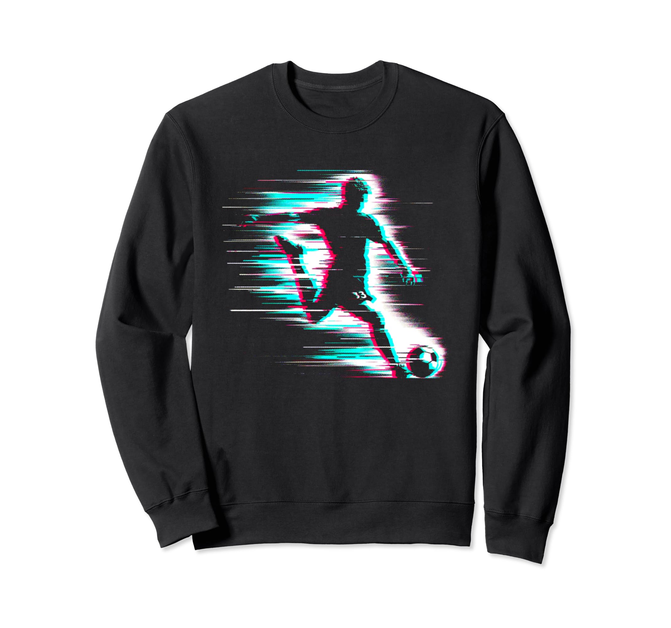 Soccer Player Glitch Soccer Sports Sweatshirt - Aesthetic Graphic Unisex - T-Shirt, Sweatshirt, Hoodie