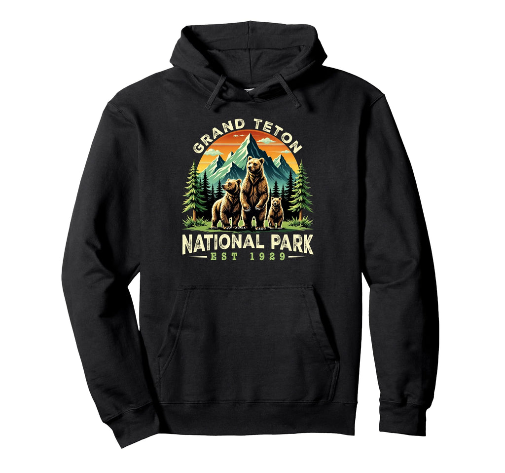 Hiking Grand Teton National Park Hoodie - Minimalist Print Men Women - T-Shirt, Sweatshirt, Hoodie