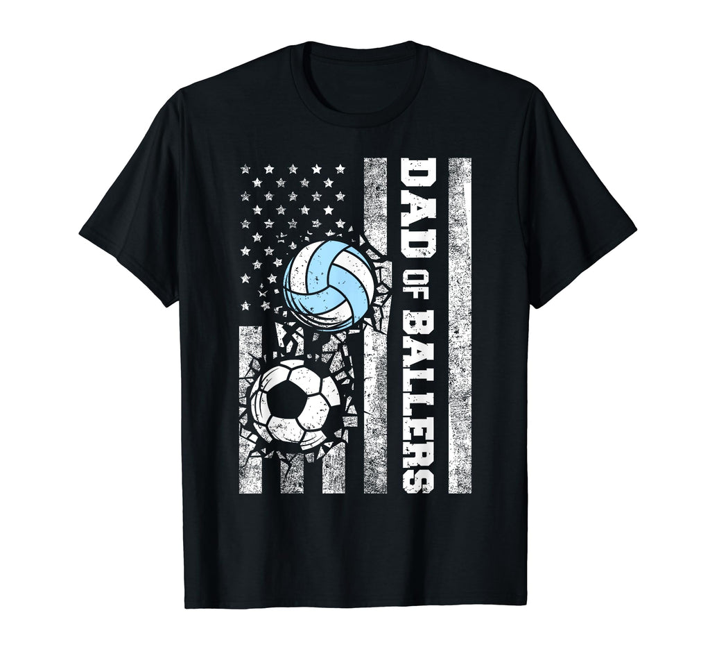 Dad Ballers Funny Usa Flag Soccer T-Shirt - Custom Art Print Men Women - T-Shirt, Sweatshirt, Hoodie