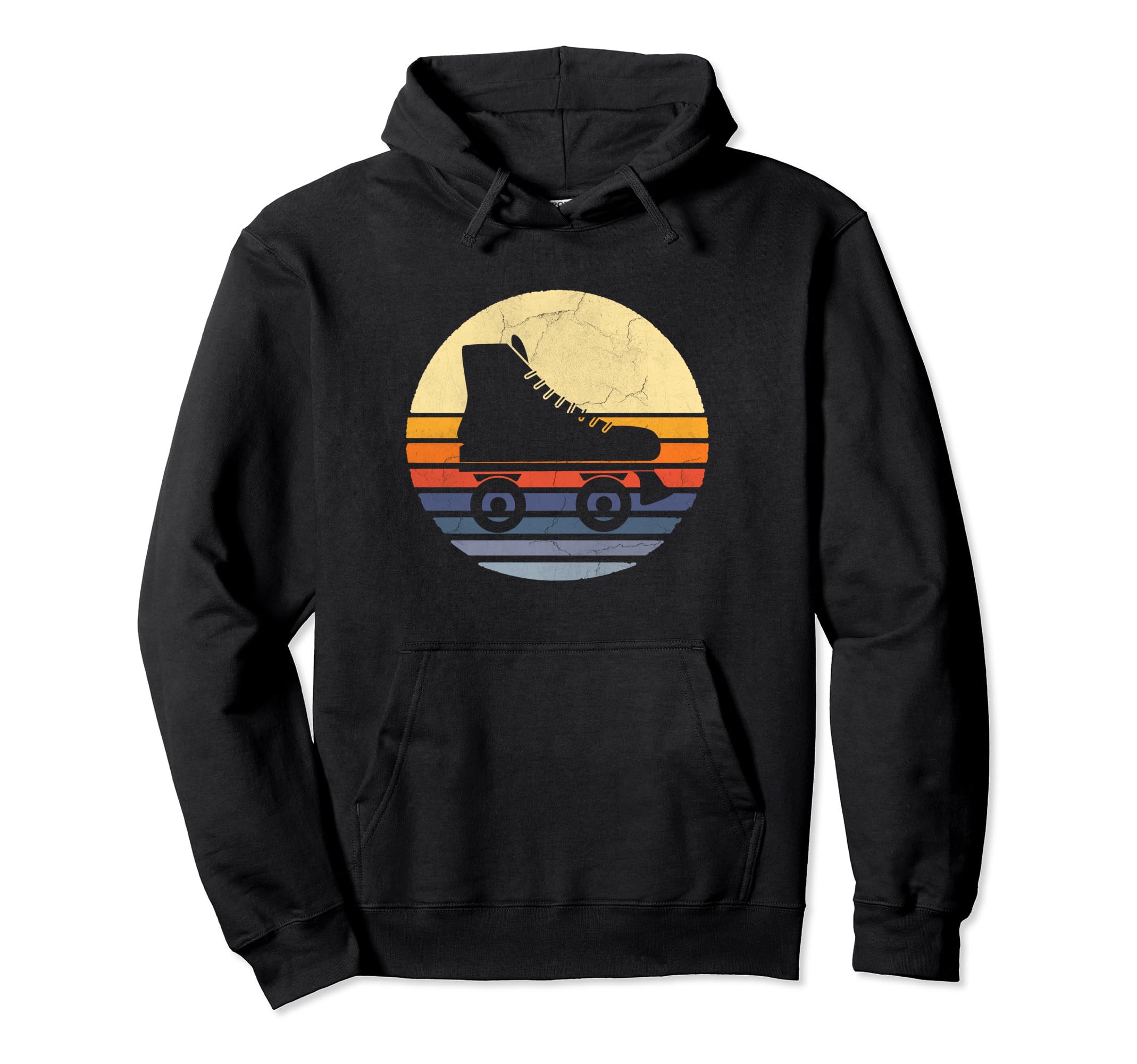 Distressed Roller Skate Roller Skating Hoodie - Unique Graphic Men Women - T-Shirt, Sweatshirt, Hoodie