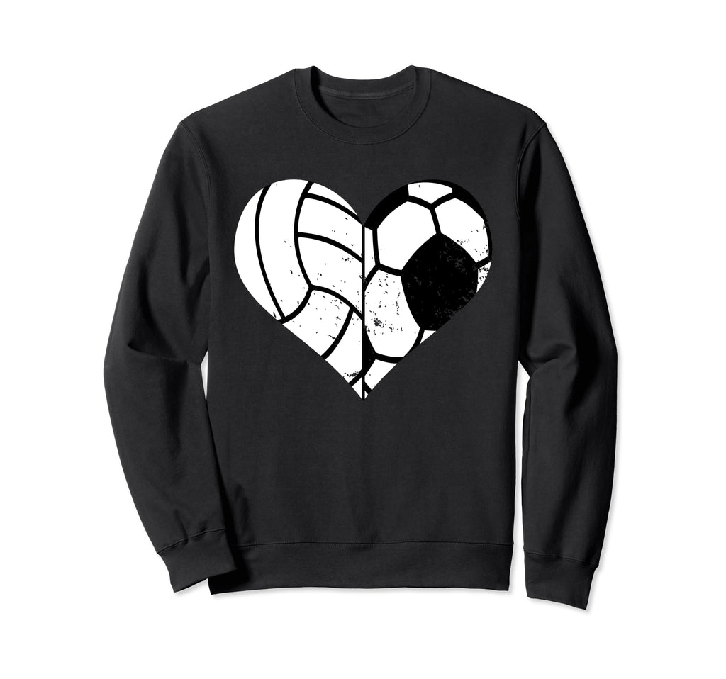 Soccer Volleyball Heart Funny Soccer Sweatshirt - Trendy Graphic Unisex - T-Shirt, Sweatshirt, Hoodie