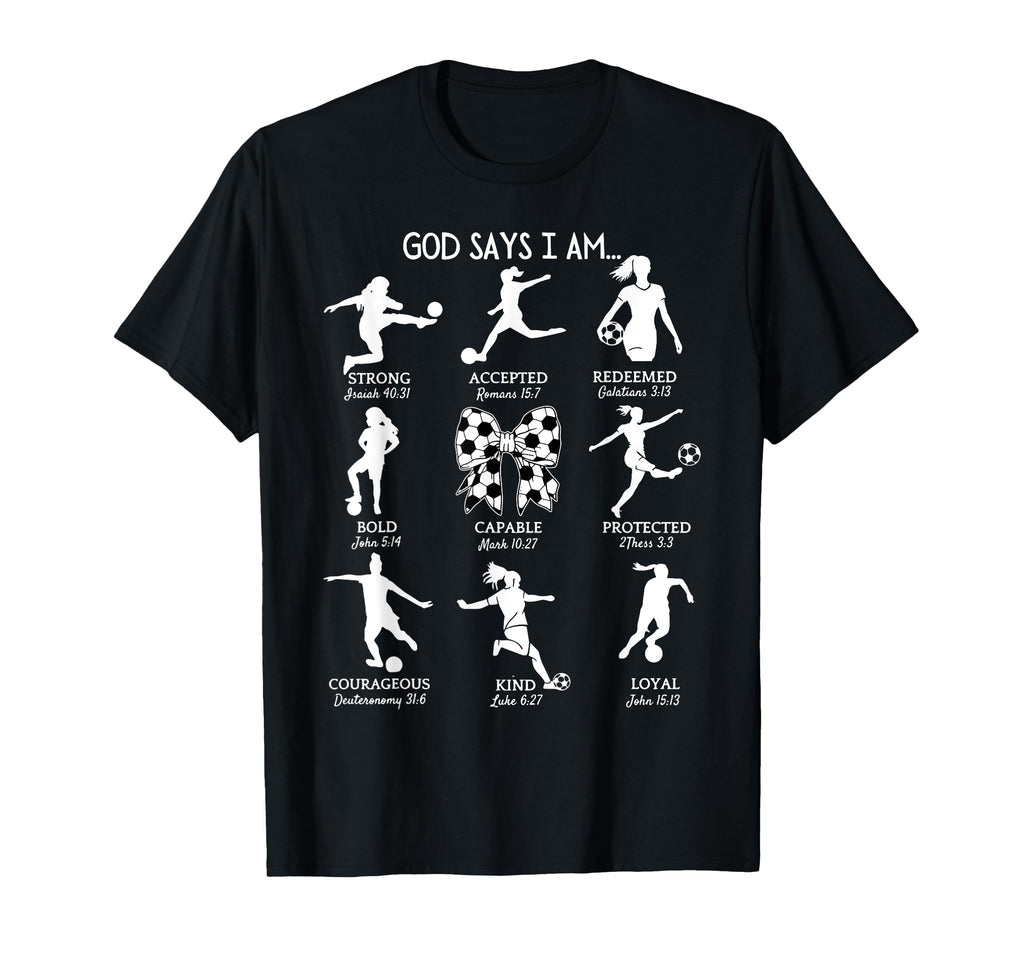 Coquette God Says I Am Bible Verse T-Shirt - Minimalist Print Men Women - T-Shirt, Sweatshirt, Hoodie