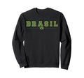 Brasil College Flag Brazil Lettering Sweatshirt - Novelty Apparel Unisex - T-Shirt, Sweatshirt, Hoodie