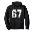 Number 67 Numbered Uniform Sports Hoodie - Novelty Apparel for Adults - T-Shirt, Sweatshirt, Hoodie