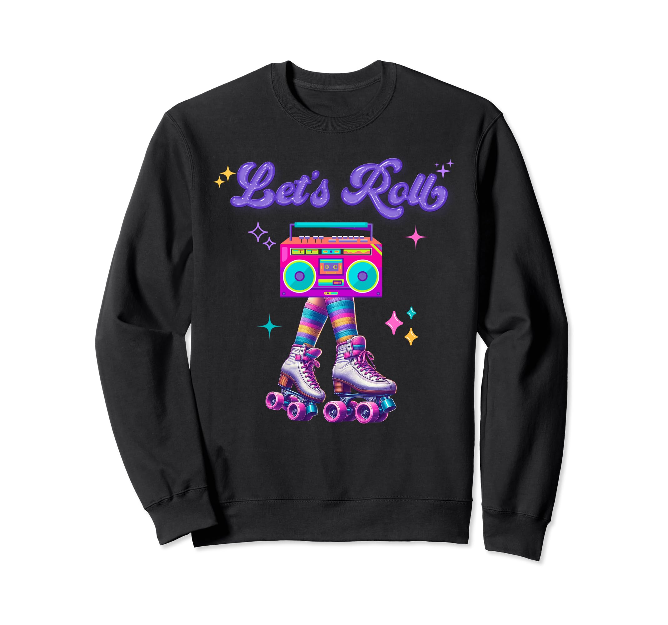 Roller Skates Party 80S 90S Outfit Sweatshirt - Unique Graphic Men Women - T-Shirt, Sweatshirt, Hoodie