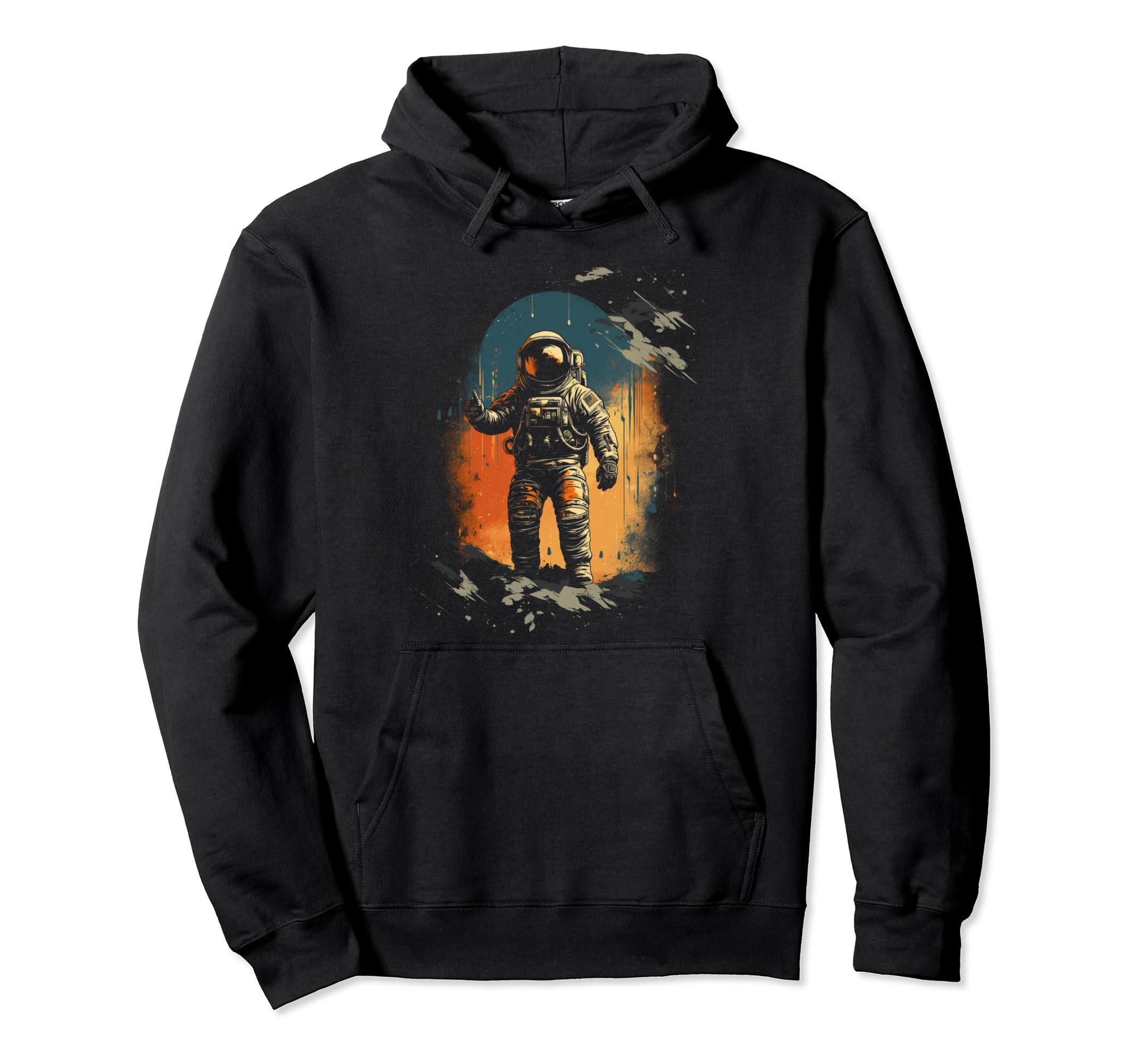Astronaut Space Distressed 90S Grunge Hoodie - Novelty Apparel Unisex - T-Shirt, Sweatshirt, Hoodie