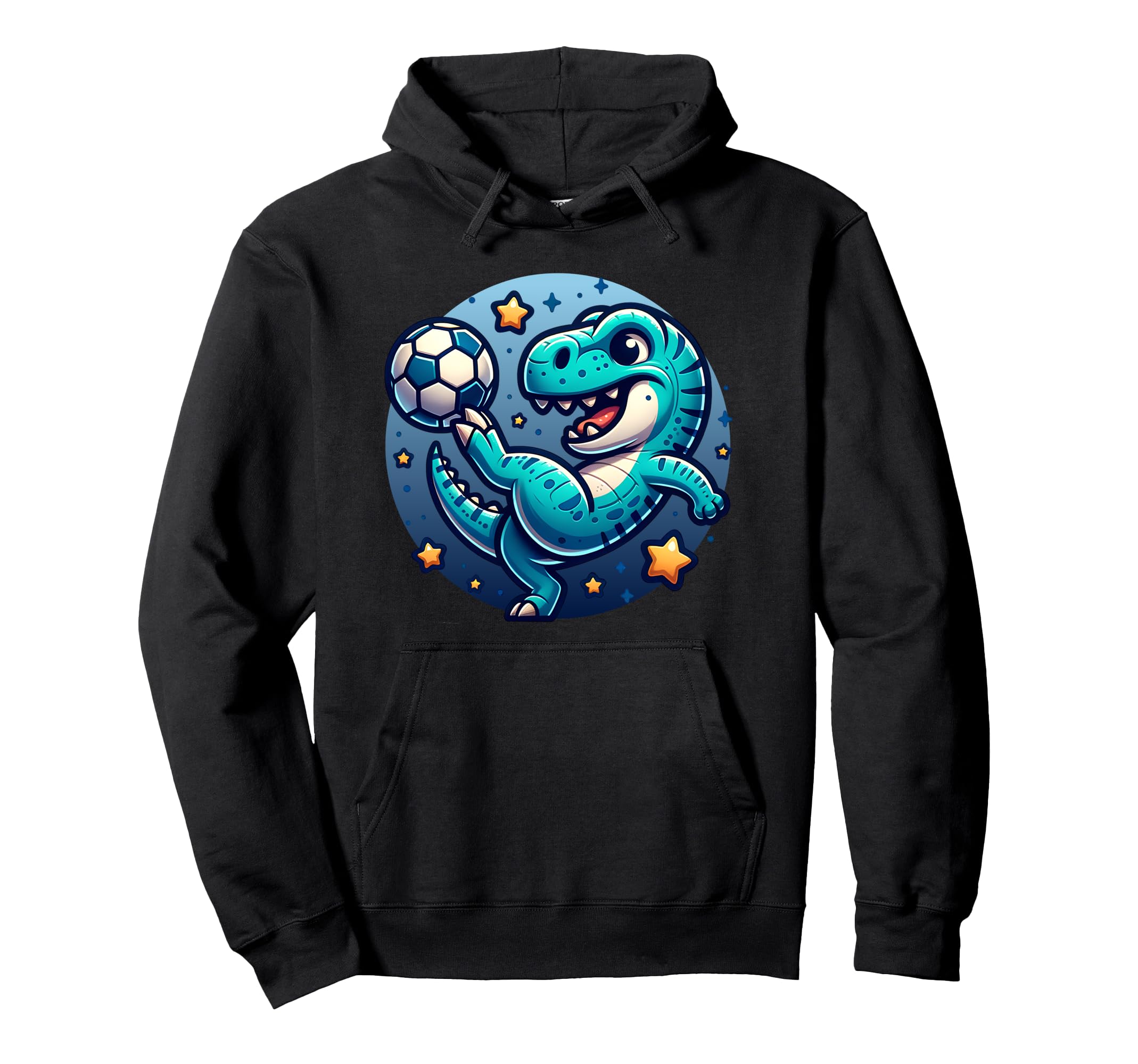 Soccer Player T Rex Dinosaur Kicking Hoodie - Minimalist Print Men Women - T-Shirt, Sweatshirt, Hoodie