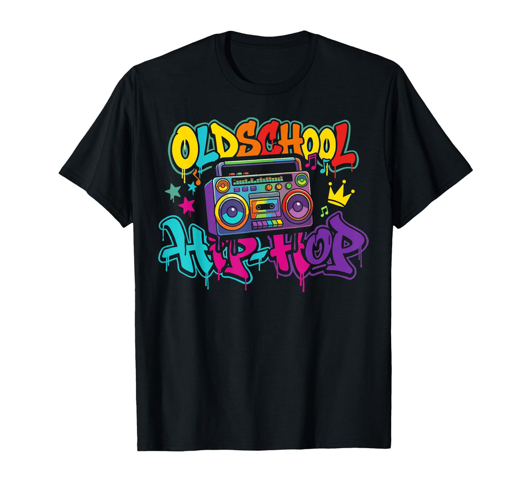 Oldschool Hip Hop Boombox Graffiti T-Shirt - Minimalist Print Men Women - T-Shirt, Sweatshirt, Hoodie