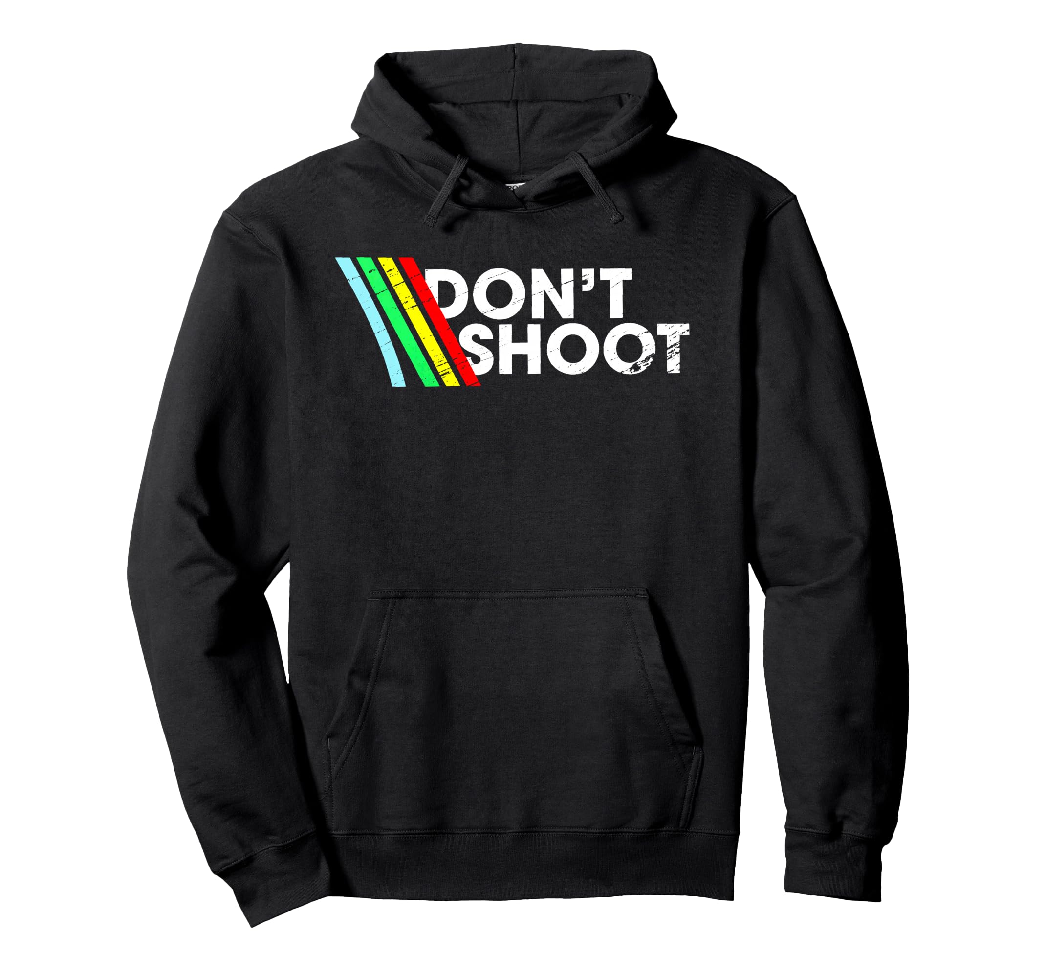 Dont Shoot Color Stripes Hoodie - Aesthetic Graphic for Adults - T-Shirt, Sweatshirt, Hoodie