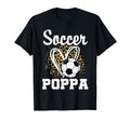 Soccer Poppa Leopard Heart Matching T-Shirt - Minimalist Print for Adults - T-Shirt, Sweatshirt, Hoodie