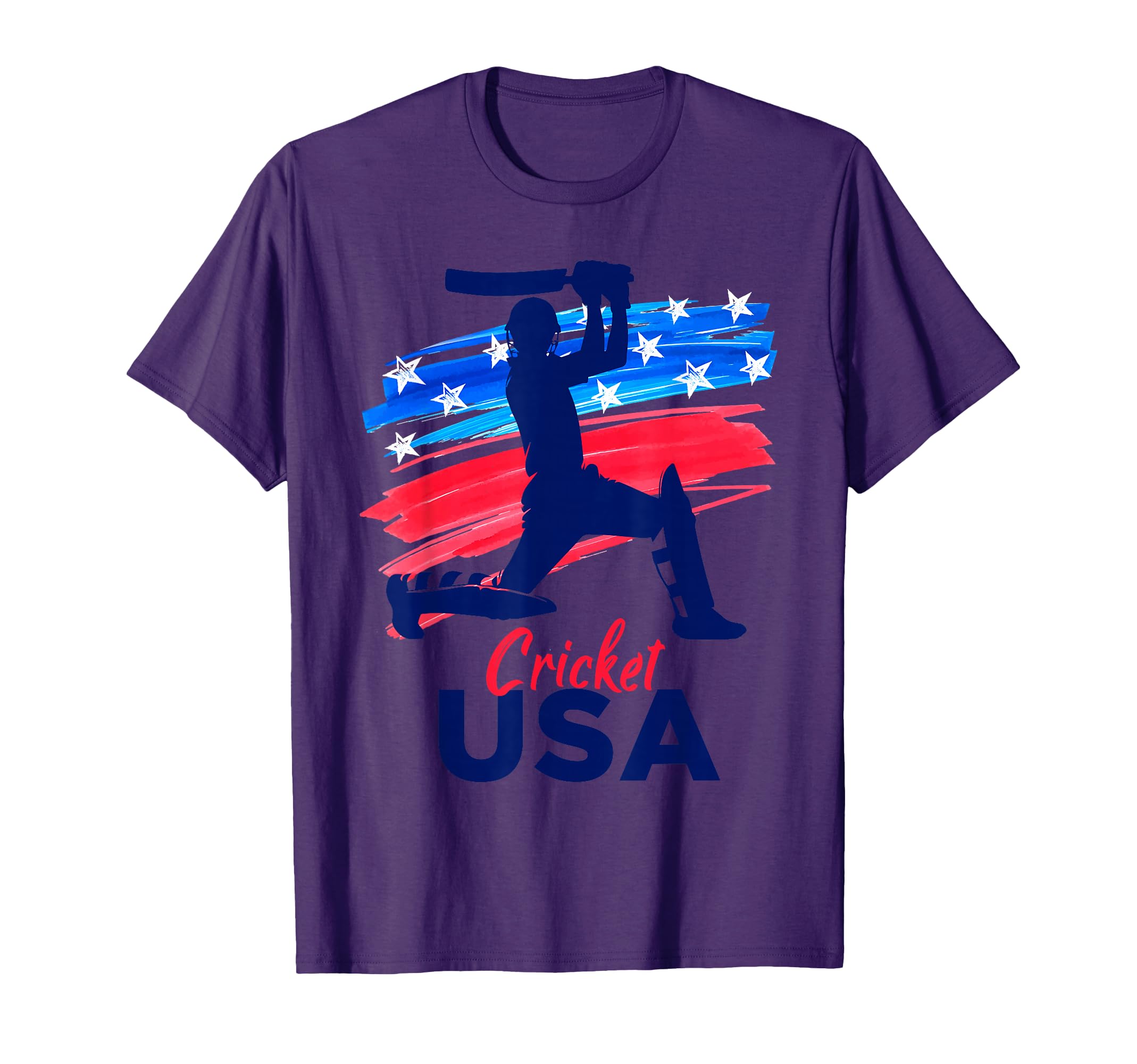Cricket Support Team Flag Usa Batsman T-Shirt - Graphic Print Men Women - T-Shirt, Sweatshirt, Hoodie
