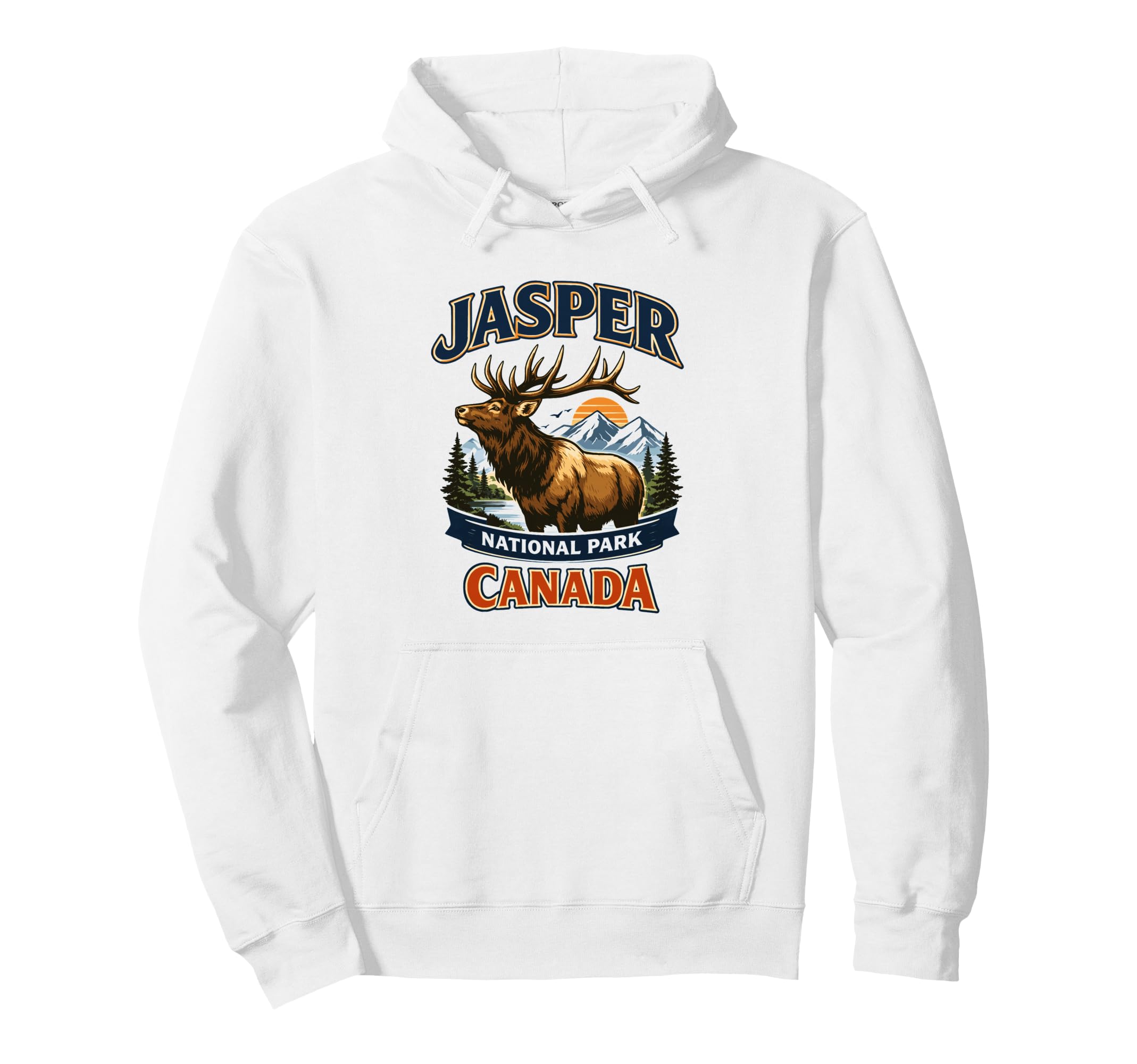 Jasper Canada Elk Mountain Wildlife Hoodie - Custom Art Print for Adults - T-Shirt, Sweatshirt, Hoodie