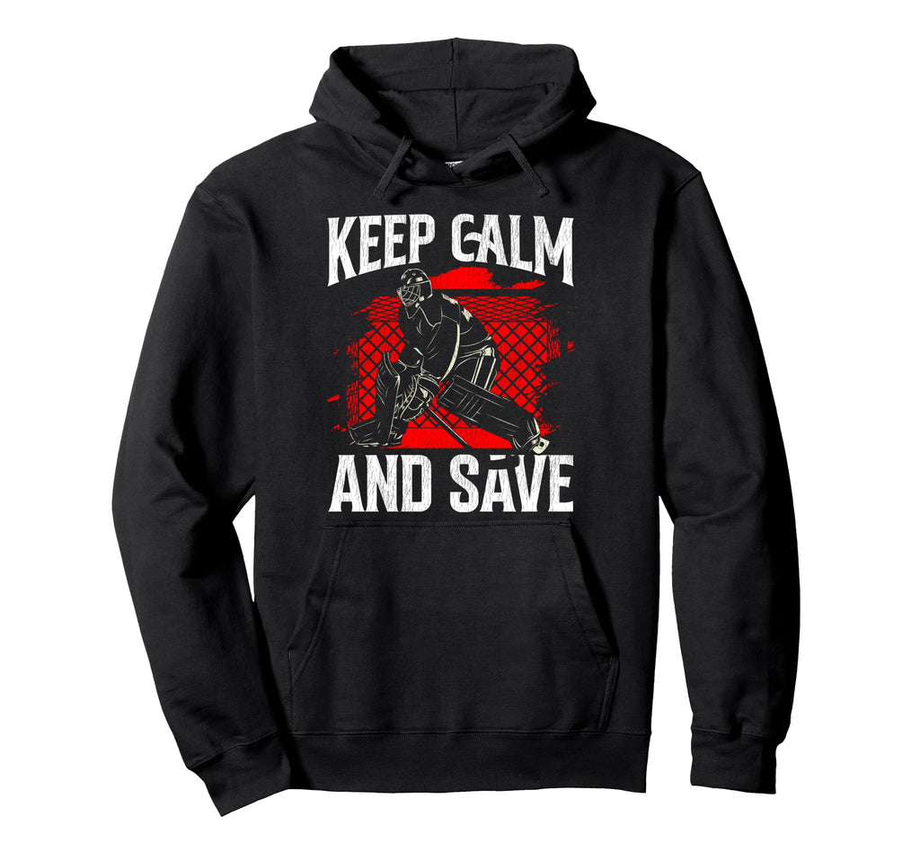 Ice Hockey Goalie Goalkeeper Keep Hoodie - Aesthetic Graphic Men Women - T-Shirt, Sweatshirt, Hoodie