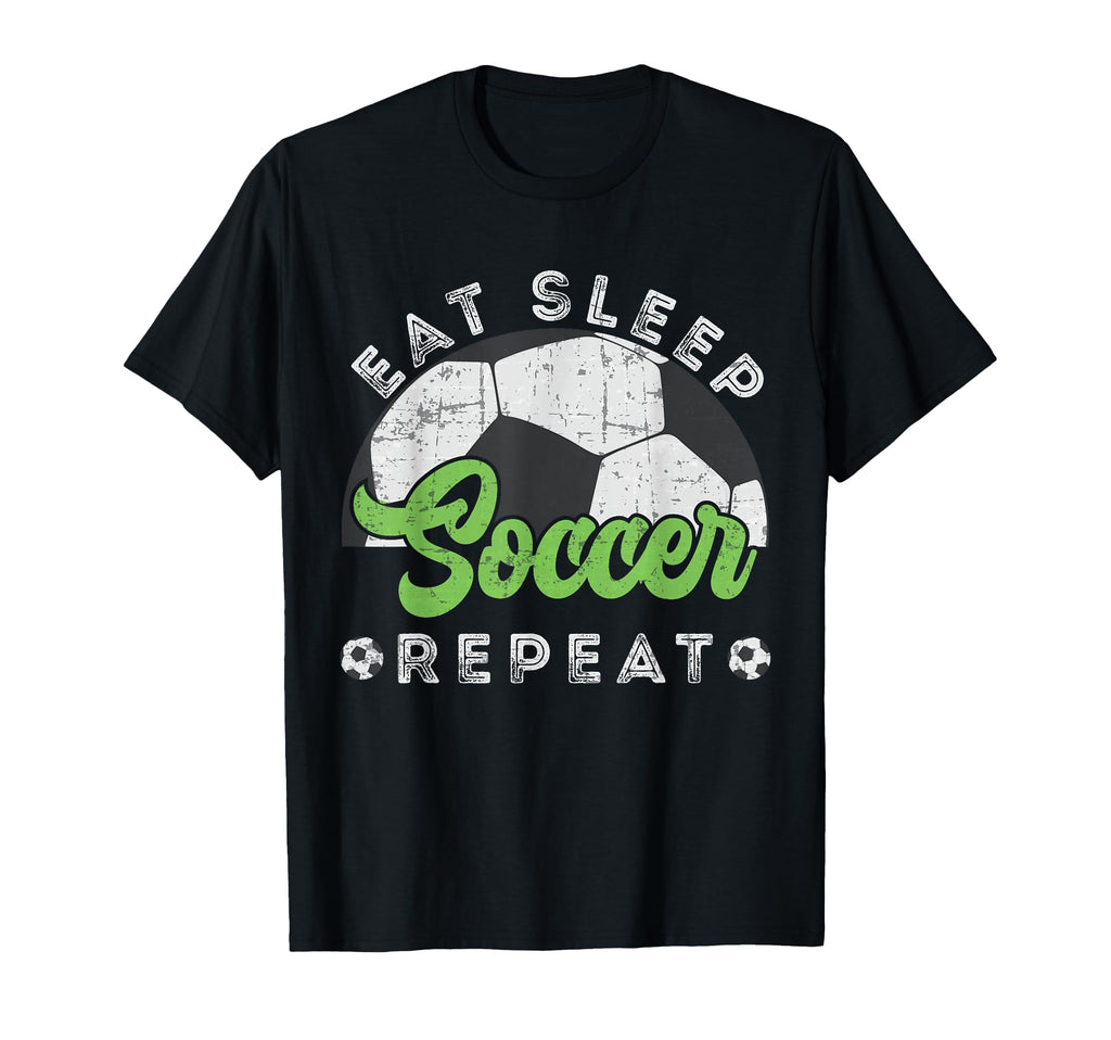 Eat Sleep Soccer Repeat Distressed T-Shirt - Minimalist Print Unisex - T-Shirt, Sweatshirt, Hoodie