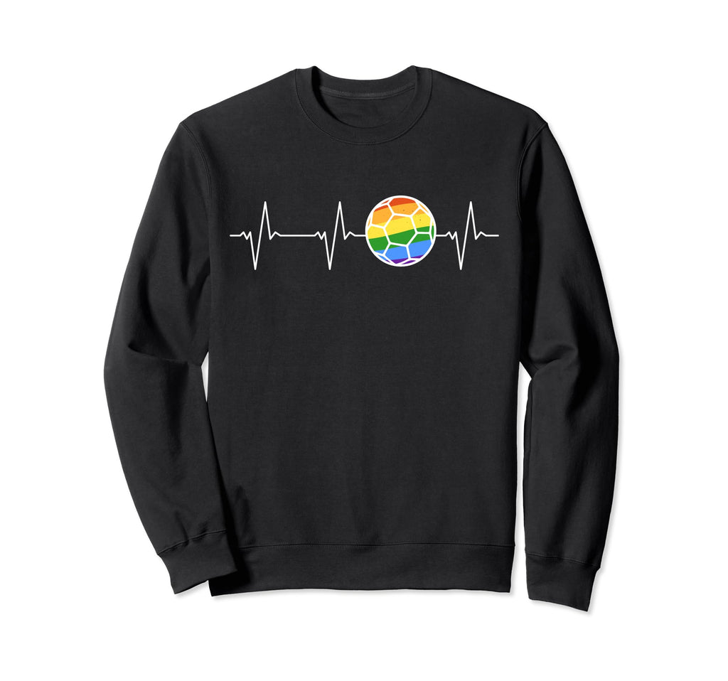 Soccer Rainbow Flag Heartbeat Ball Sweatshirt - Minimalist Print Unisex - T-Shirt, Sweatshirt, Hoodie