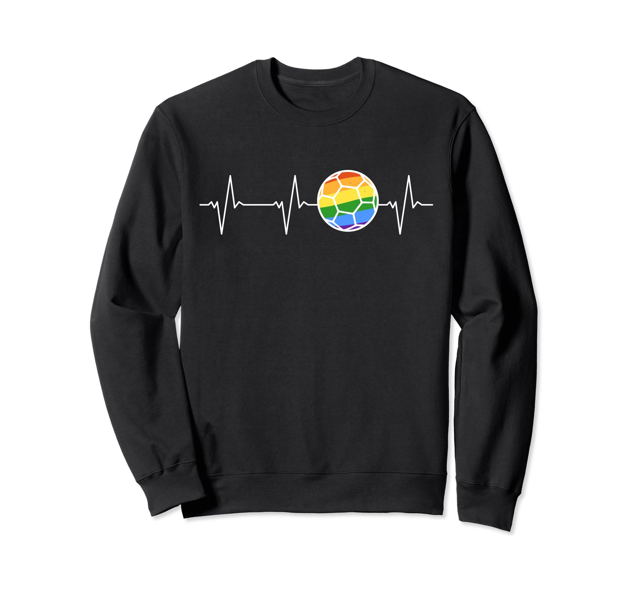 Soccer Rainbow Flag Heartbeat Ball Sweatshirt - Minimalist Print Unisex - T-Shirt, Sweatshirt, Hoodie