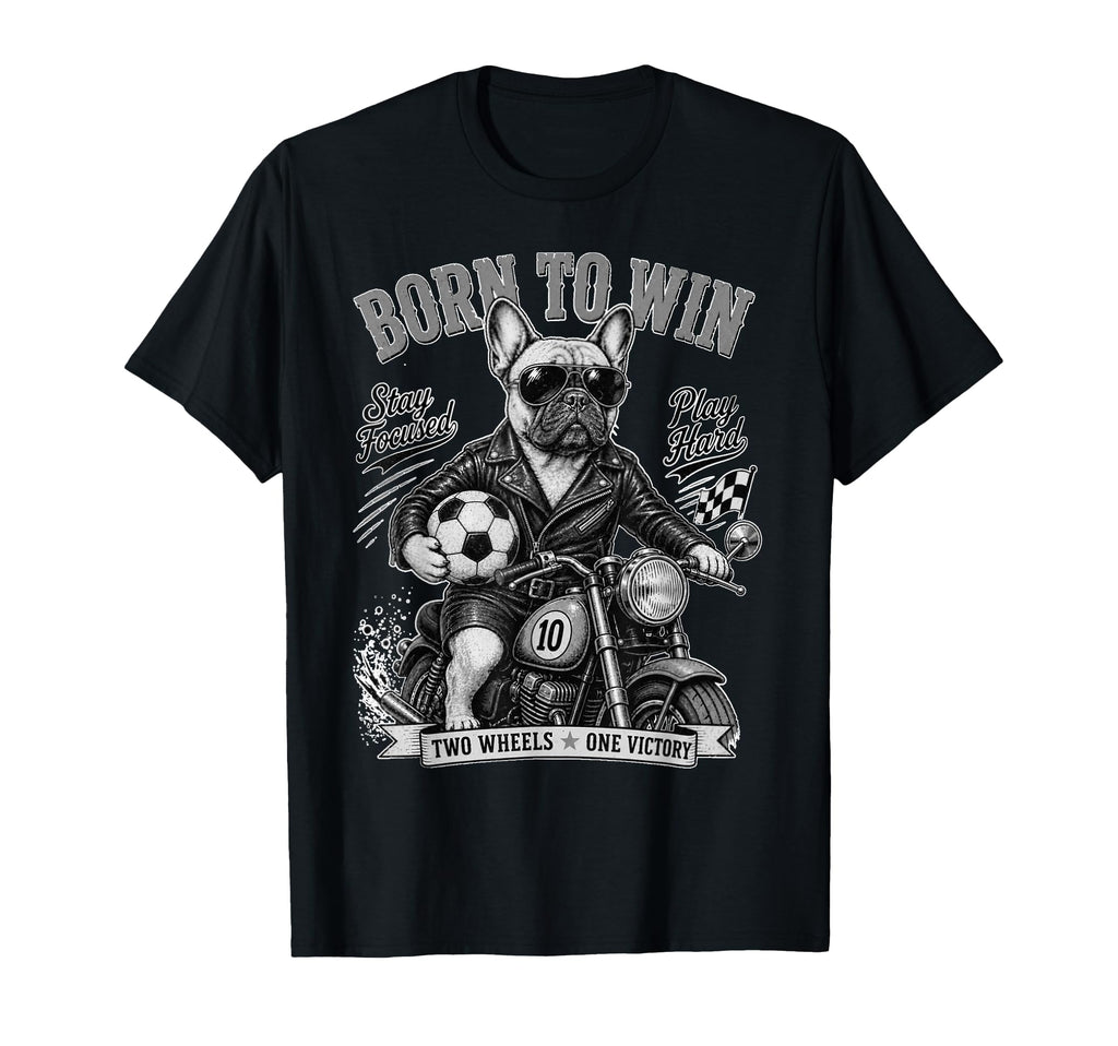 French Bulldog Ride Motorbike Love T-Shirt - Custom Art Print Unisex - T-Shirt, Sweatshirt, Hoodie