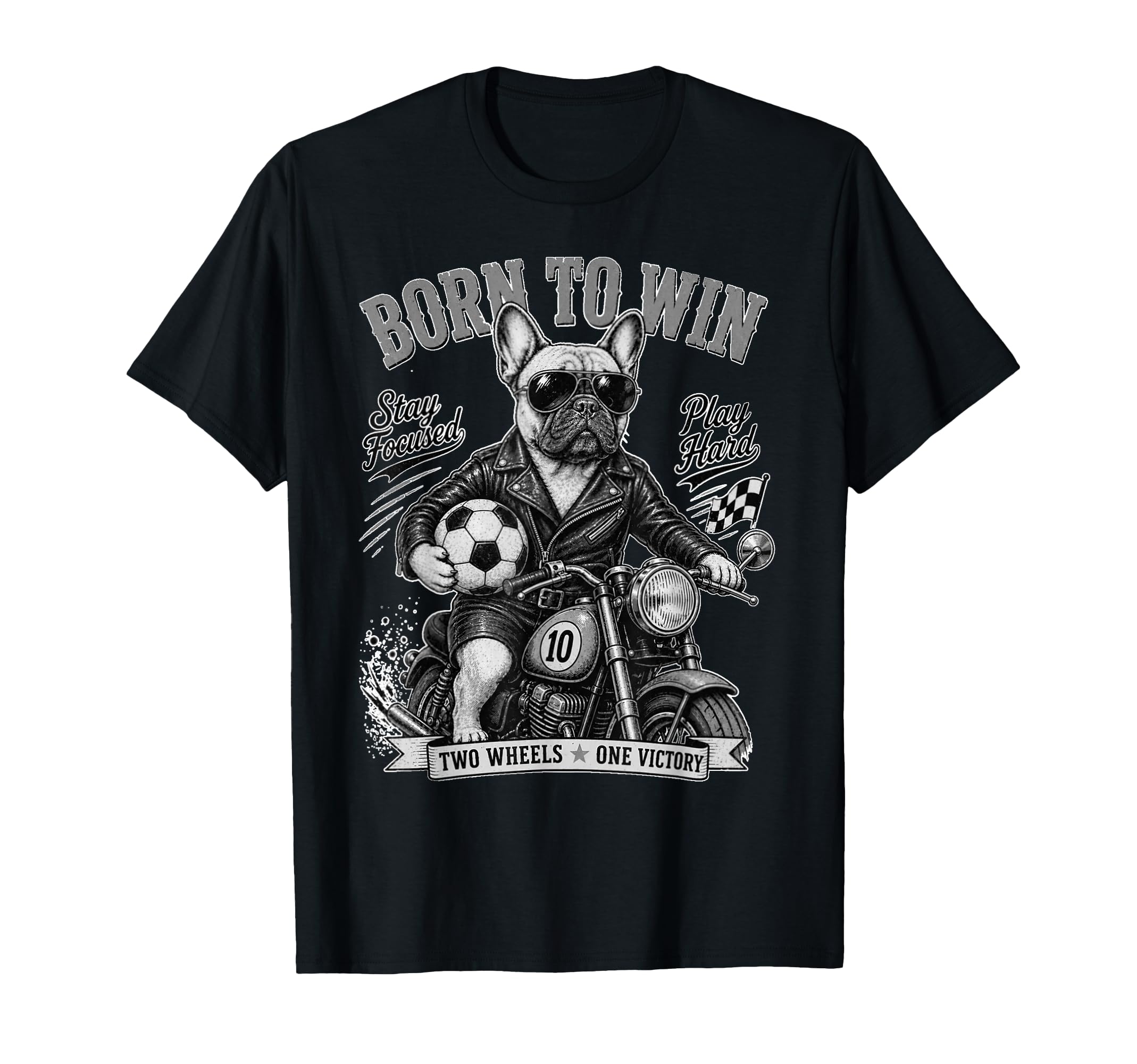 French Bulldog Ride Motorbike Love T-Shirt - Custom Art Print Unisex - T-Shirt, Sweatshirt, Hoodie