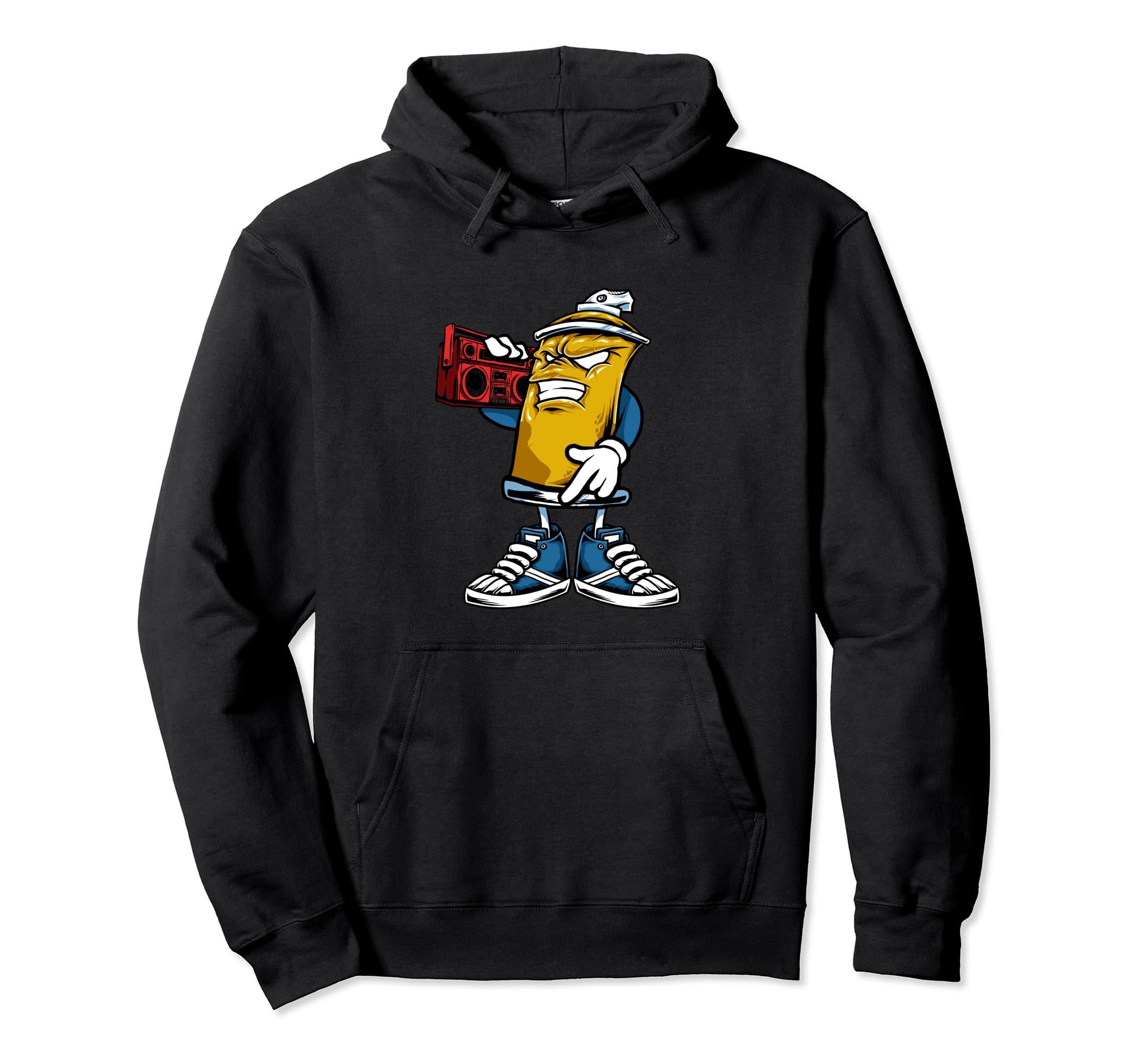 Boombox 80S 90S Hip Hop Spray Can Hoodie - Minimalist Print for Adults - T-Shirt, Sweatshirt, Hoodie