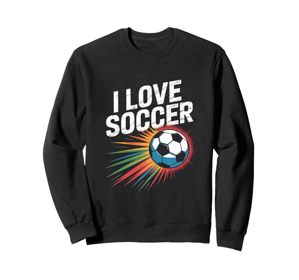 I Love Soccer Vibrant Ball Sweatshirt - Fun Novelty Design Men Women - T-Shirt, Sweatshirt, Hoodie