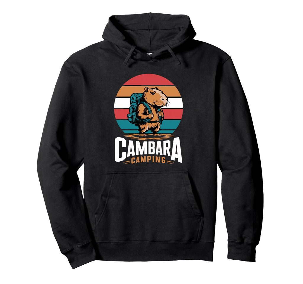 Cambara Camping Capybara Hiking Hoodie - Aesthetic Graphic for Adults - T-Shirt, Sweatshirt, Hoodie