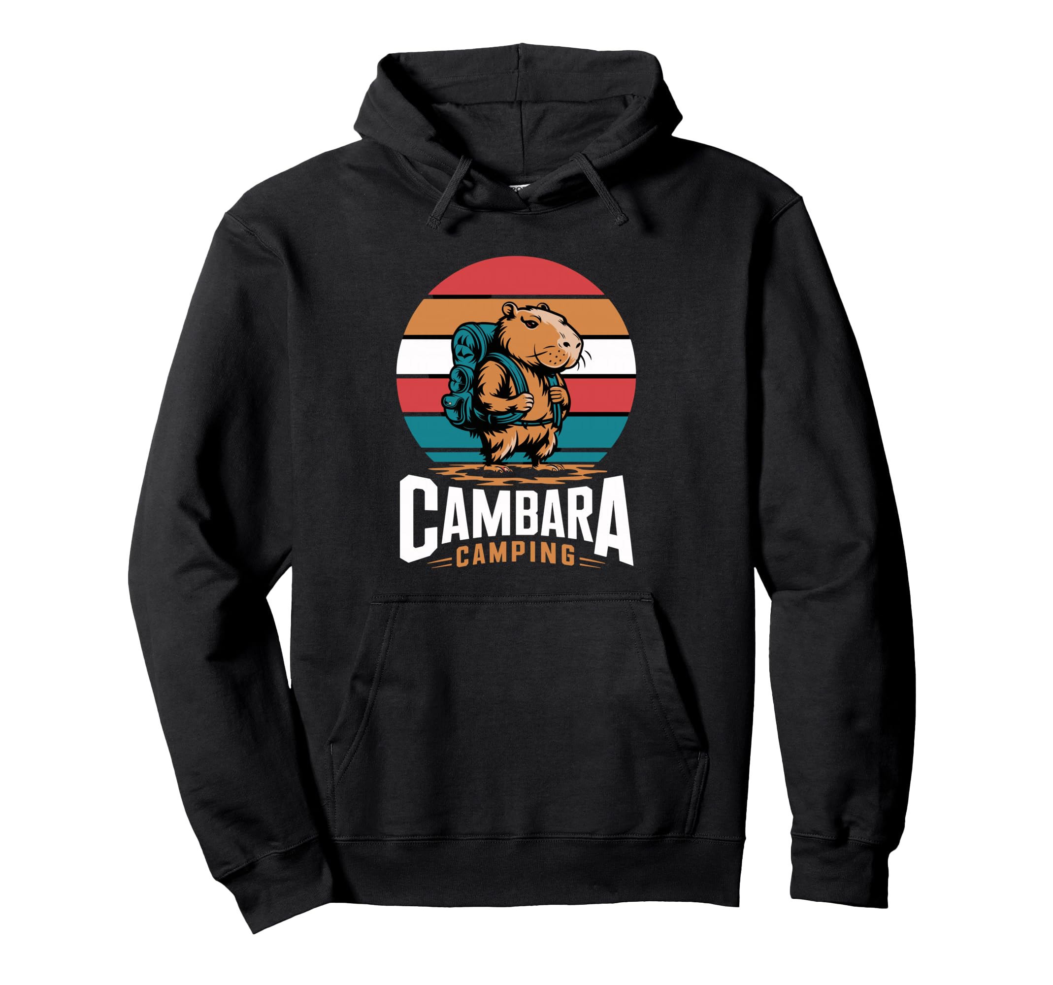 Cambara Camping Capybara Hiking Hoodie - Aesthetic Graphic for Adults - T-Shirt, Sweatshirt, Hoodie