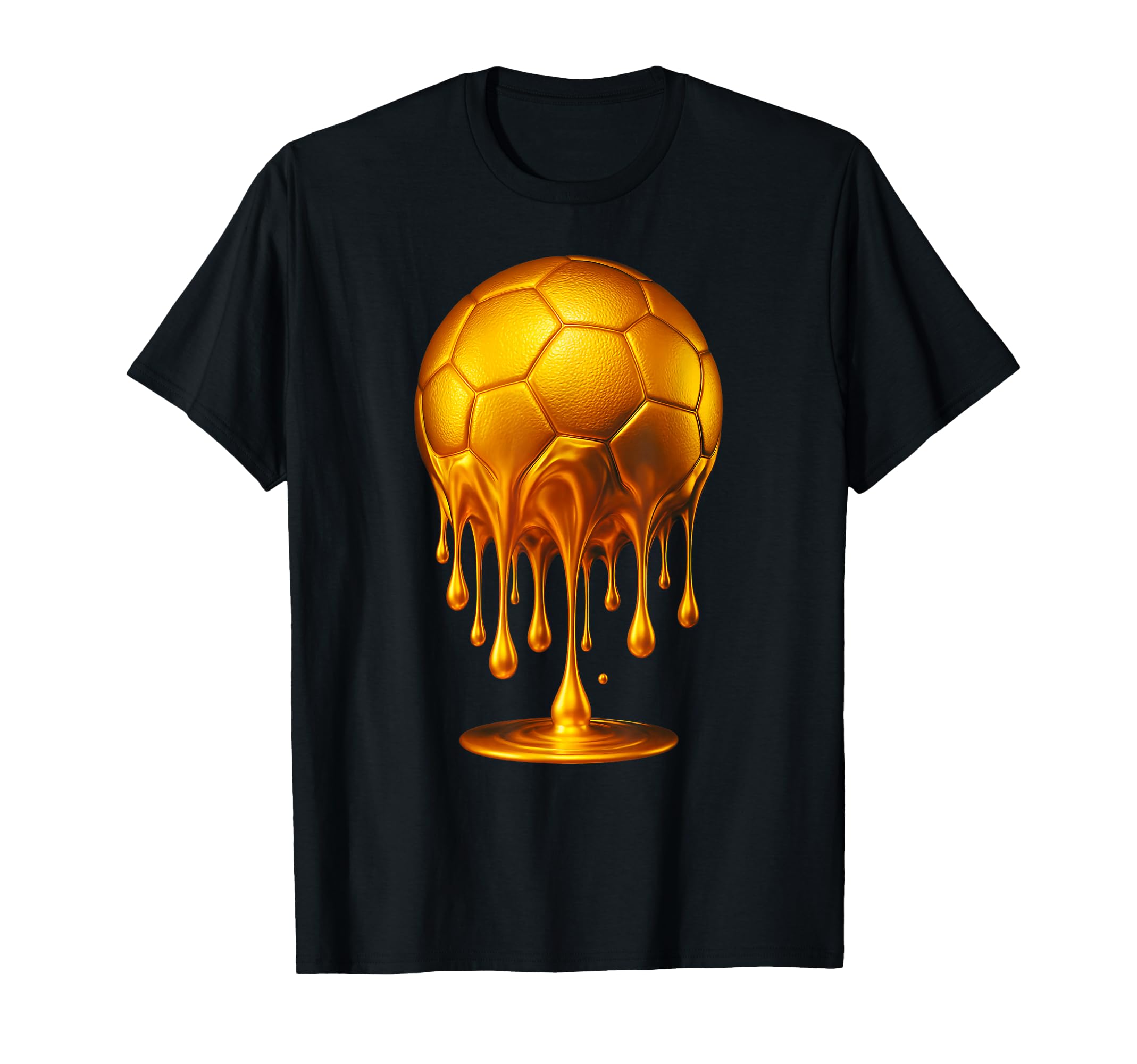 Gold Soccer Ball Dripping Gold T-Shirt - Streetwear Style for Adults - T-Shirt, Sweatshirt, Hoodie