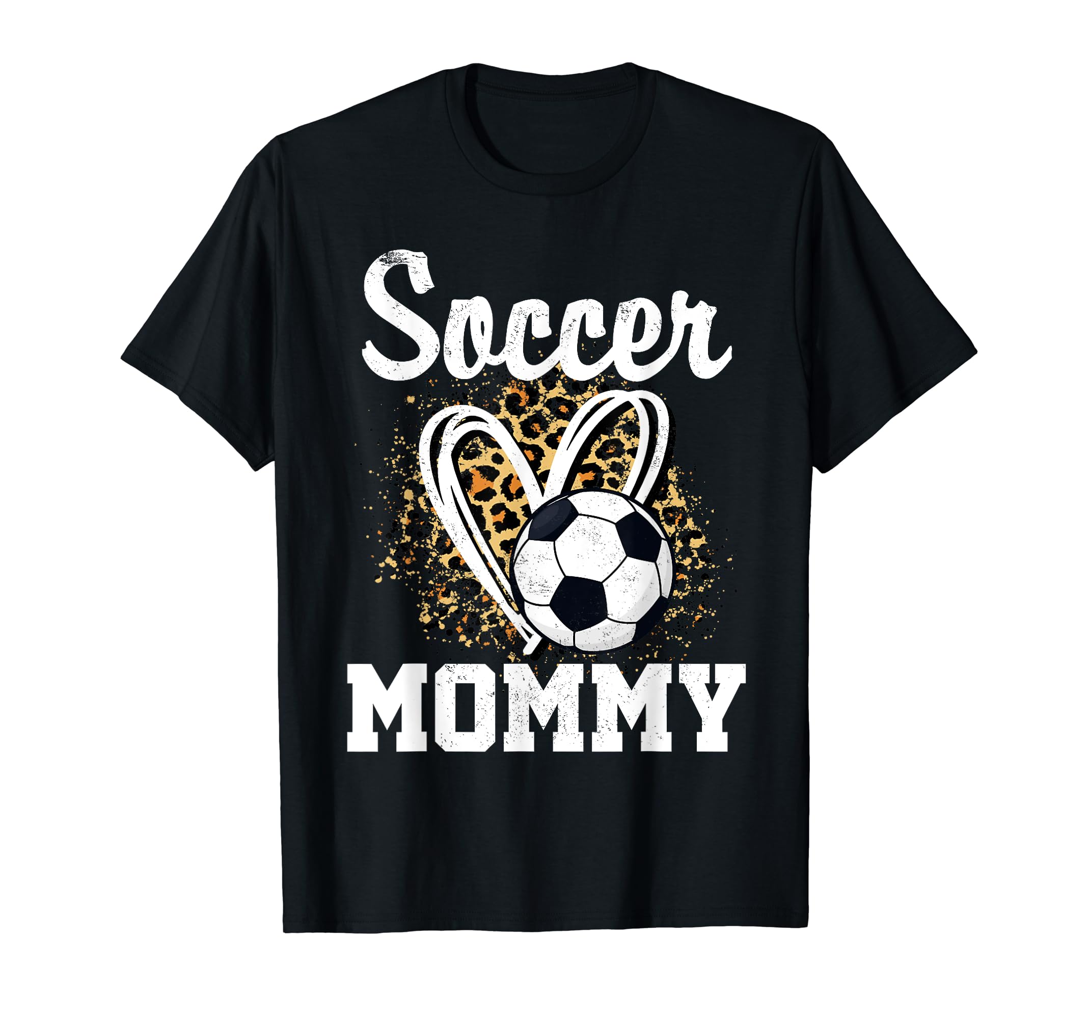 Soccer Mommy Leopard Heart Matching T-Shirt - Custom Art Print Men Women - T-Shirt, Sweatshirt, Hoodie
