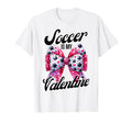 Soccer Is My Valentine Coquette Bow T-Shirt - Aesthetic Graphic Unisex - T-Shirt, Sweatshirt, Hoodie
