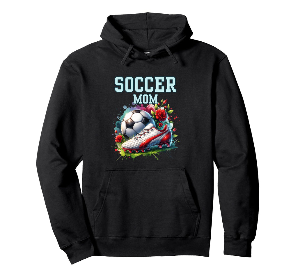Soccer Mom Floral Soccer Ball Cleats Hoodie - Minimalist Print Men Women - T-Shirt, Sweatshirt, Hoodie