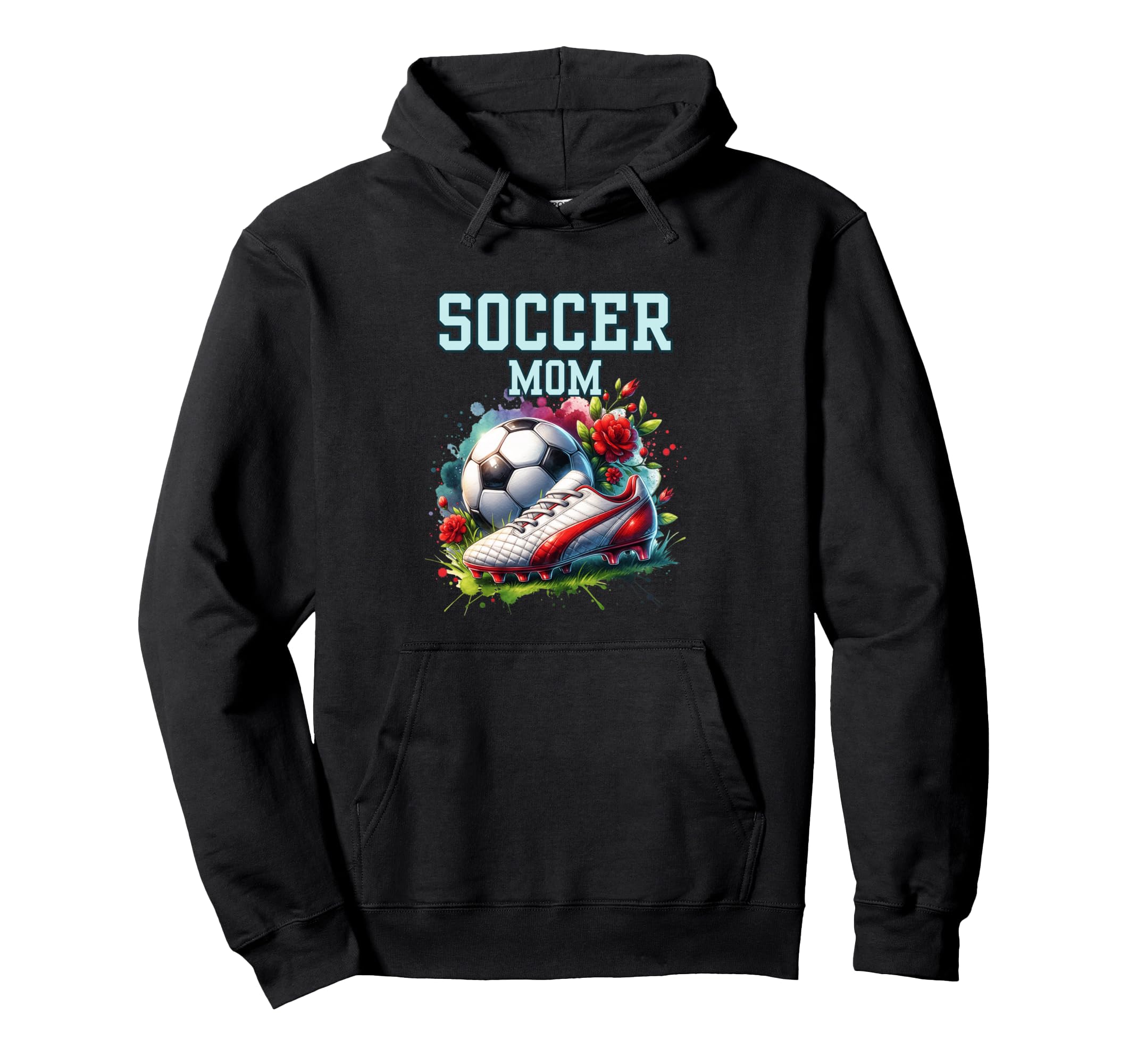 Soccer Mom Floral Soccer Ball Cleats Hoodie - Minimalist Print Men Women - T-Shirt, Sweatshirt, Hoodie