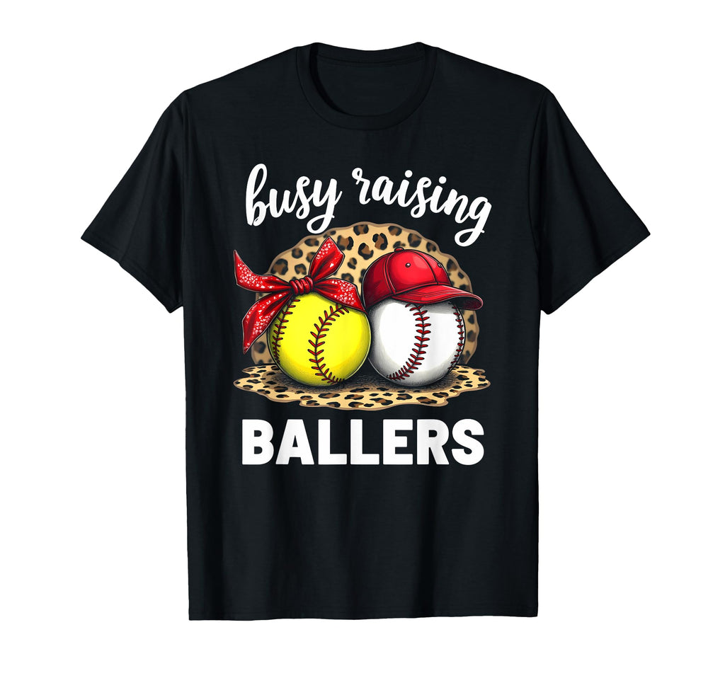 Busy Raising Ballers Baseball Softball T-Shirt - Minimalist Print Men Women - T-Shirt, Sweatshirt, Hoodie