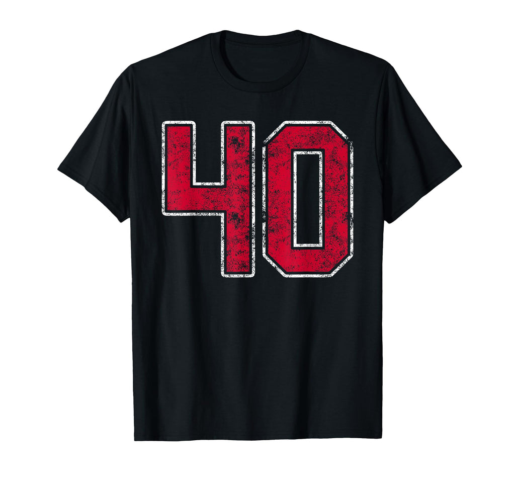Grunge Red White Number 40 Jersey T-Shirt - Streetwear Style for Adults - T-Shirt, Sweatshirt, Hoodie