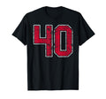 Grunge Red White Number 40 Jersey T-Shirt - Streetwear Style for Adults - T-Shirt, Sweatshirt, Hoodie