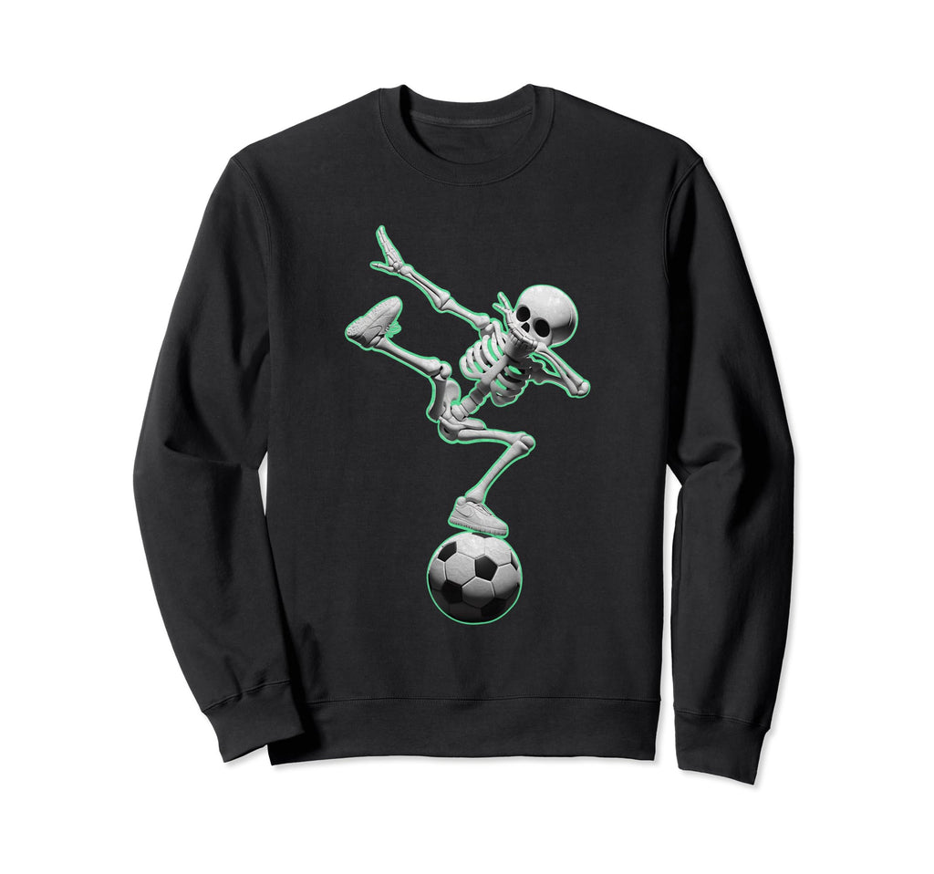 Dabbing Skeleton Soccer Spooky Season Sweatshirt - Streetwear Style Unisex - T-Shirt, Sweatshirt, Hoodie