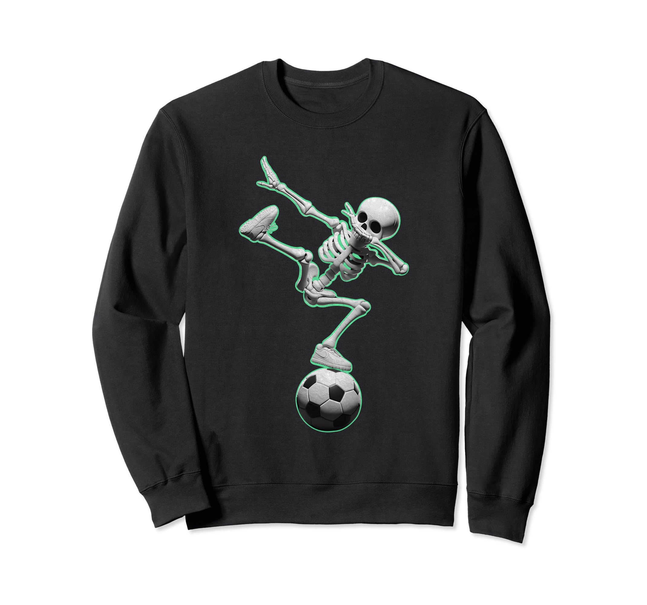 Dabbing Skeleton Soccer Spooky Season Sweatshirt - Streetwear Style Unisex - T-Shirt, Sweatshirt, Hoodie