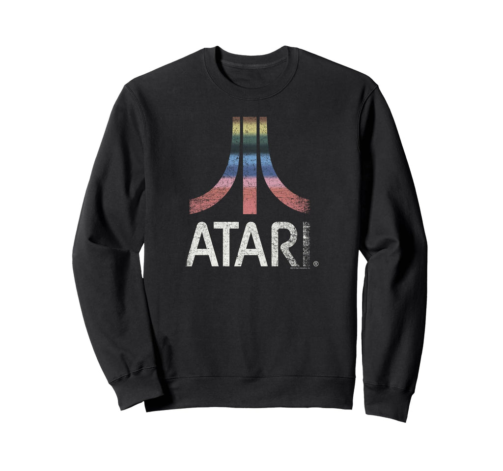Atari Rainbow Distressed Logo Video Sweatshirt - Novelty Apparel Men Women - T-Shirt, Sweatshirt, Hoodie