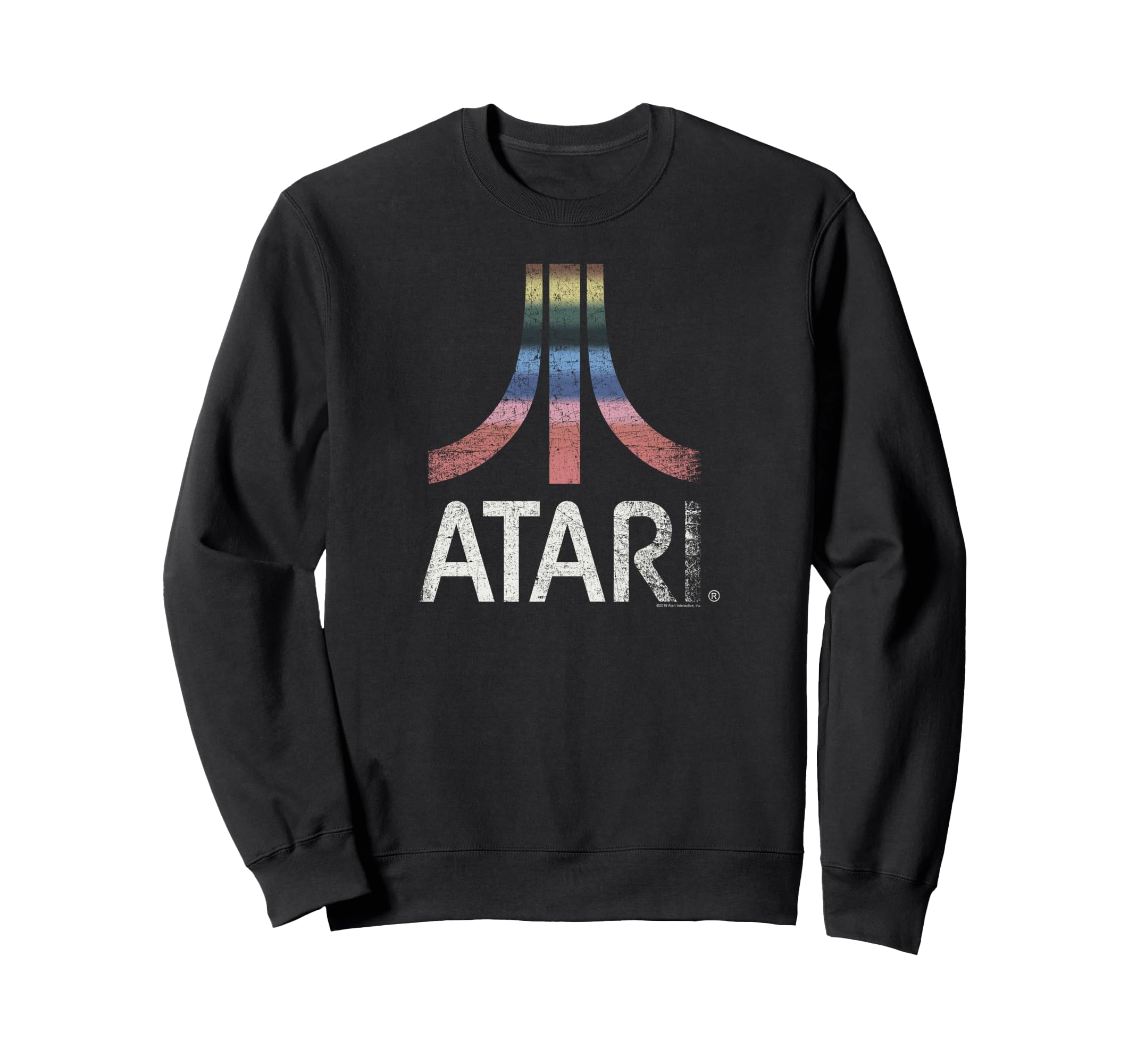 Atari Rainbow Distressed Logo Video Sweatshirt - Novelty Apparel Men Women - T-Shirt, Sweatshirt, Hoodie