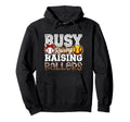 Busy Raising Ballers Leopard Softball Hoodie - Novelty Apparel for Adults - T-Shirt, Sweatshirt, Hoodie